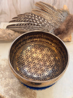 Tibetská spievajúca miska Kvet života, tón H, 7. čakra
