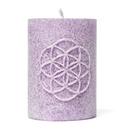 Sviečka Kvet života fialová, prírodný vosk