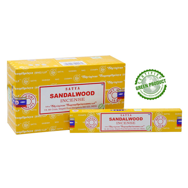 Satya Sandalwood (santalové drevo) – vonné tyčinky 15g