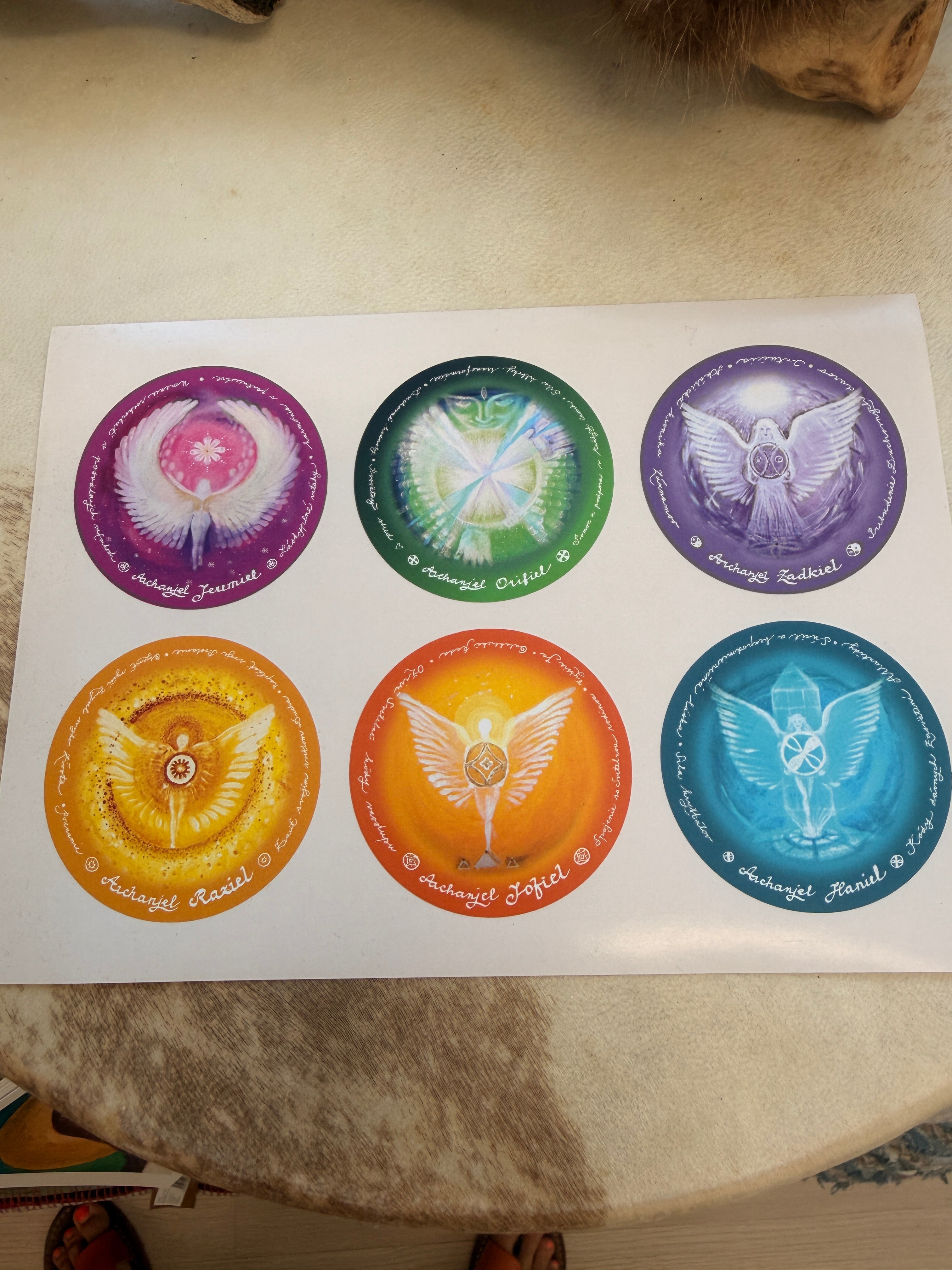 Anjelské nálepky set 2 – Zadkiel, Haniel, Jofiel, Jeremiel, Raziel, Orifiel