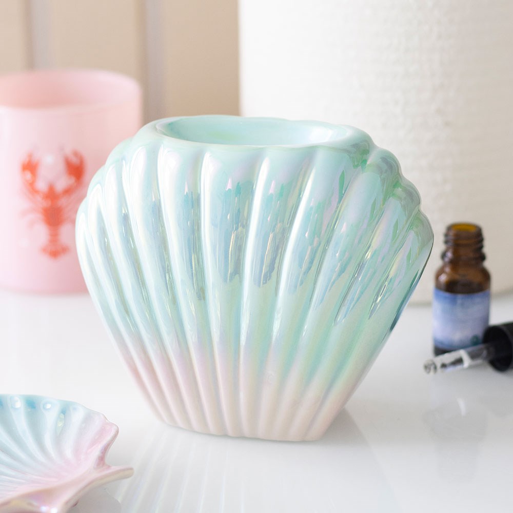 Aromalampa mušľa – dúhová keramika