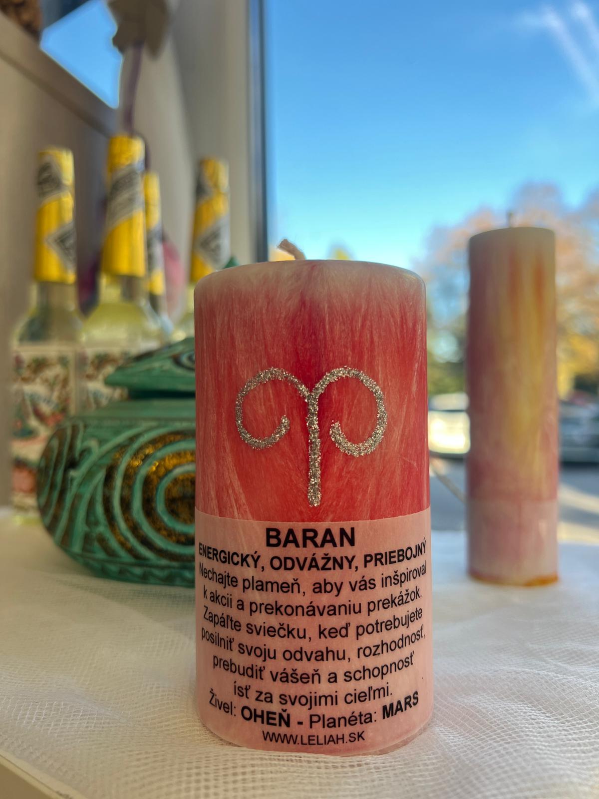 Astrologická sviečka znamenie Baran – odvaha a nová energia – LELIAH