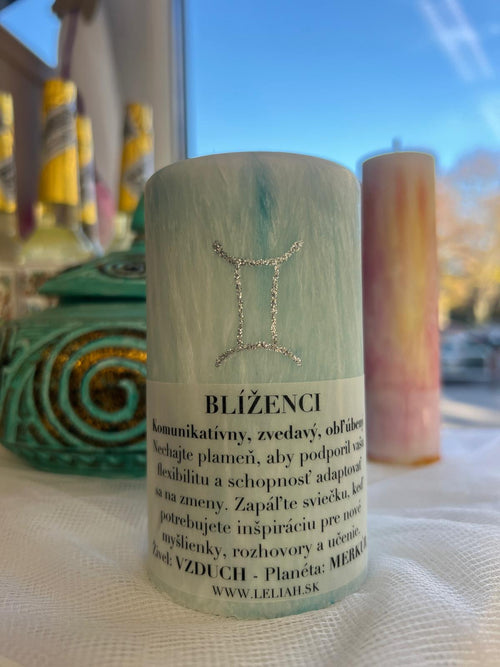 Astrologická sviečka znamenie Blíženci – komunikácia, ľahkosť a inšpirácia – LELIAH