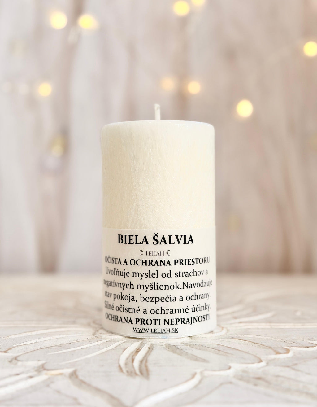 Biela šalvia – očista a ochrana priestoru – energetická sviečka LELIAH