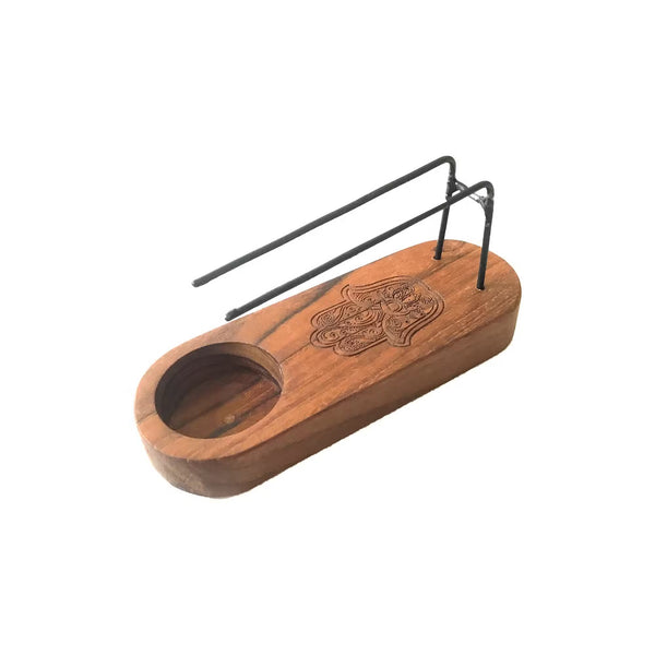 Drevený stojan na Palo Santo – Hamsa, teakové drevo