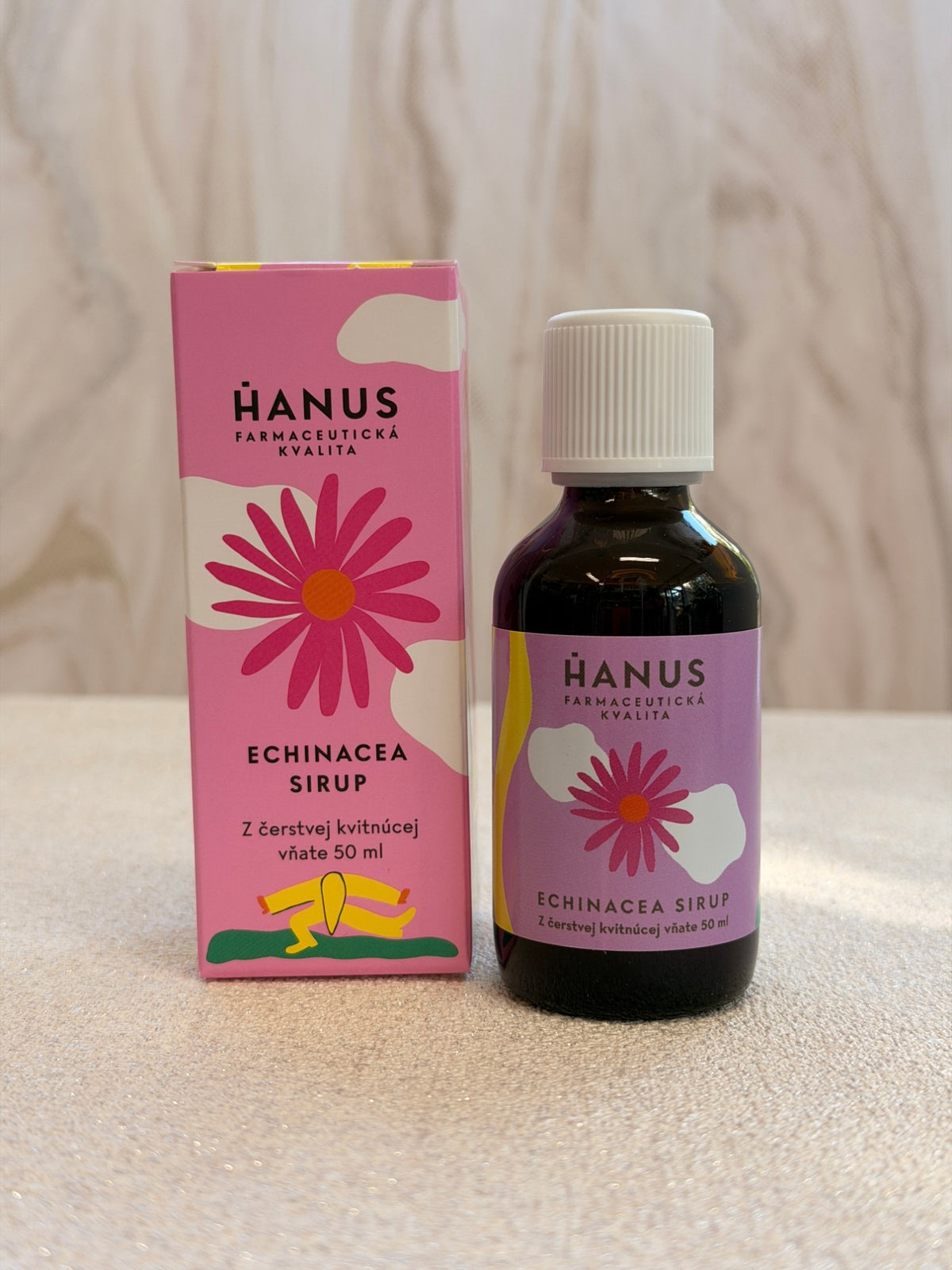 Echinacea sirup Hanus 50 ml – fľaštička a krabička