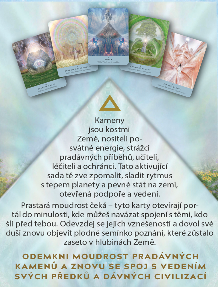 Karty pradávných kameňov – zadná strana balenia