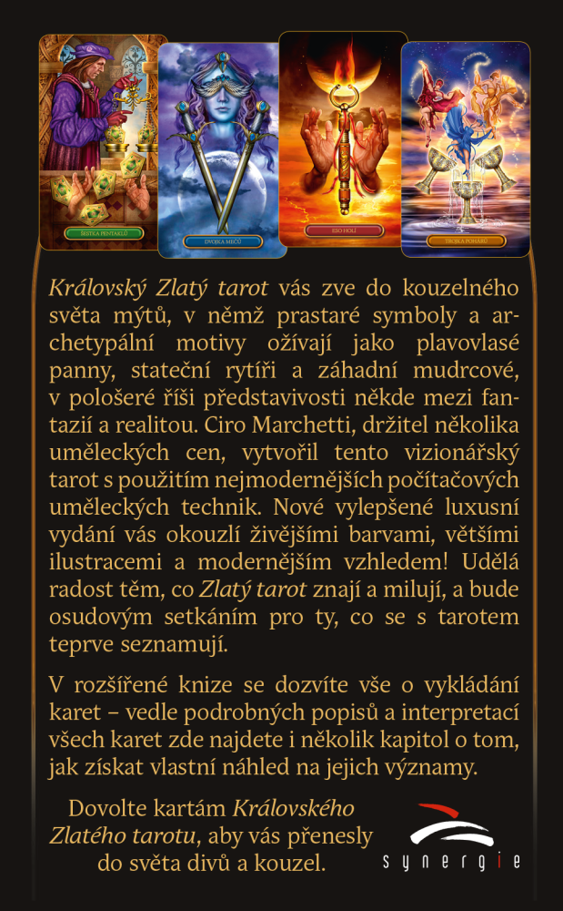 Kráľovský zlatý tarot – zadná strana balenia