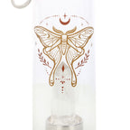 Sklenená fľaša s krištáľom Luna Moth detail