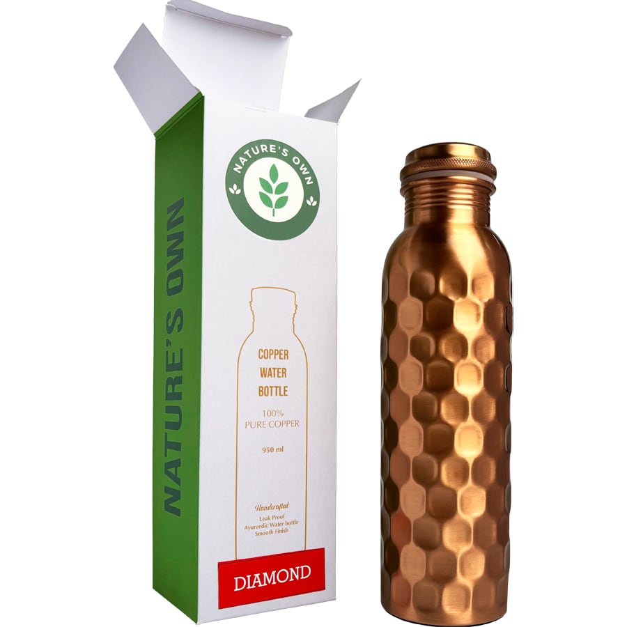 Medená fľaša Nature's Own Diamond 950 ml – 100% čistá meď