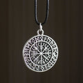 Vikingský náhrdelník Vegvisir na čiernej šnúrke