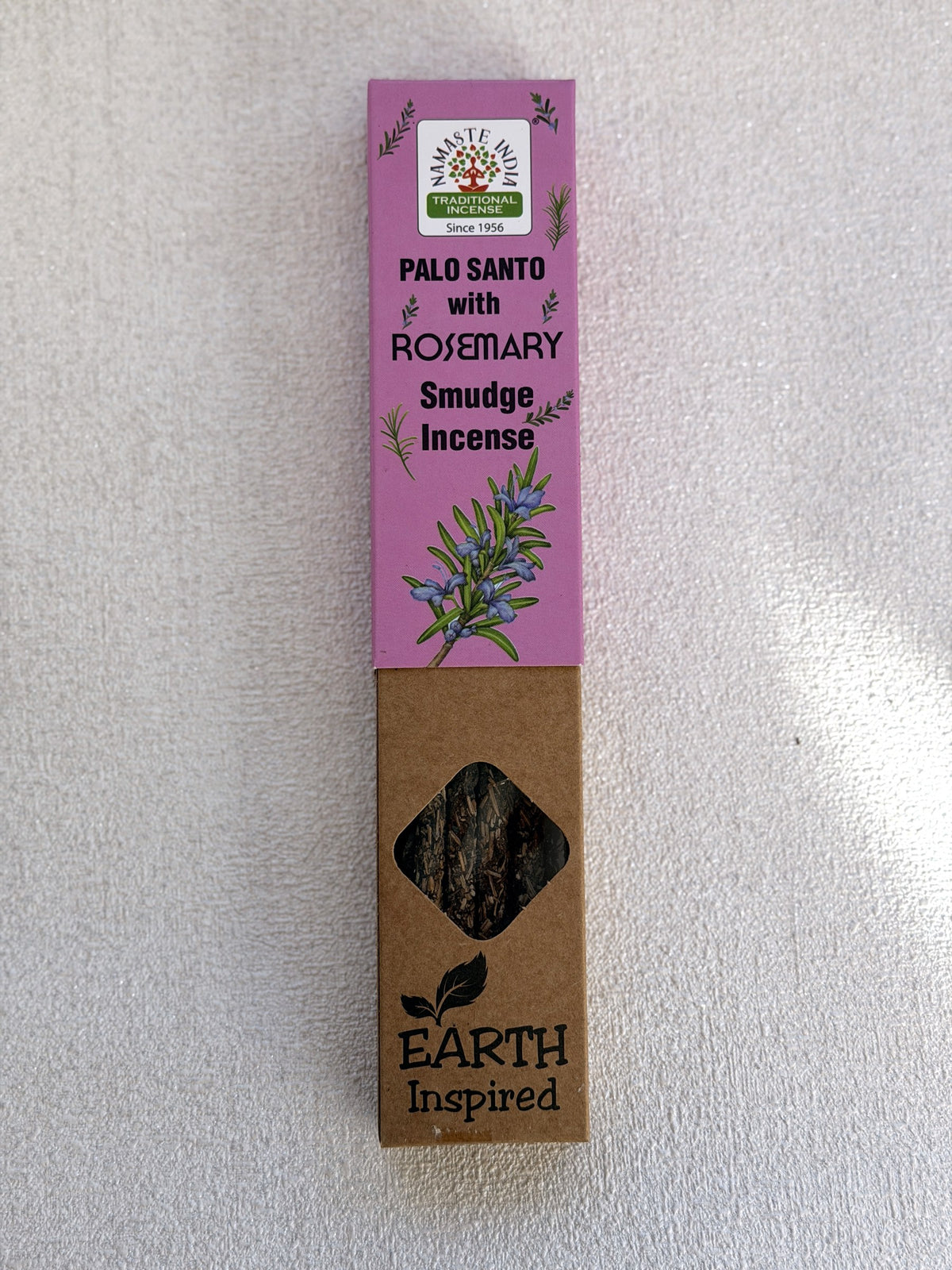 Palo Santo s rozmarínom vydymovacie tyčinky Namaste India Earth Inspired