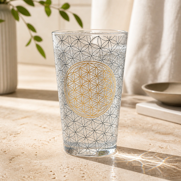 Pohár s Kvetom života – sklenený (480 ml)
