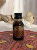 Rapé Ayahuasca (Brazília) – posvätná šamanská medicína, sklenená fľaštička s Kvetom života