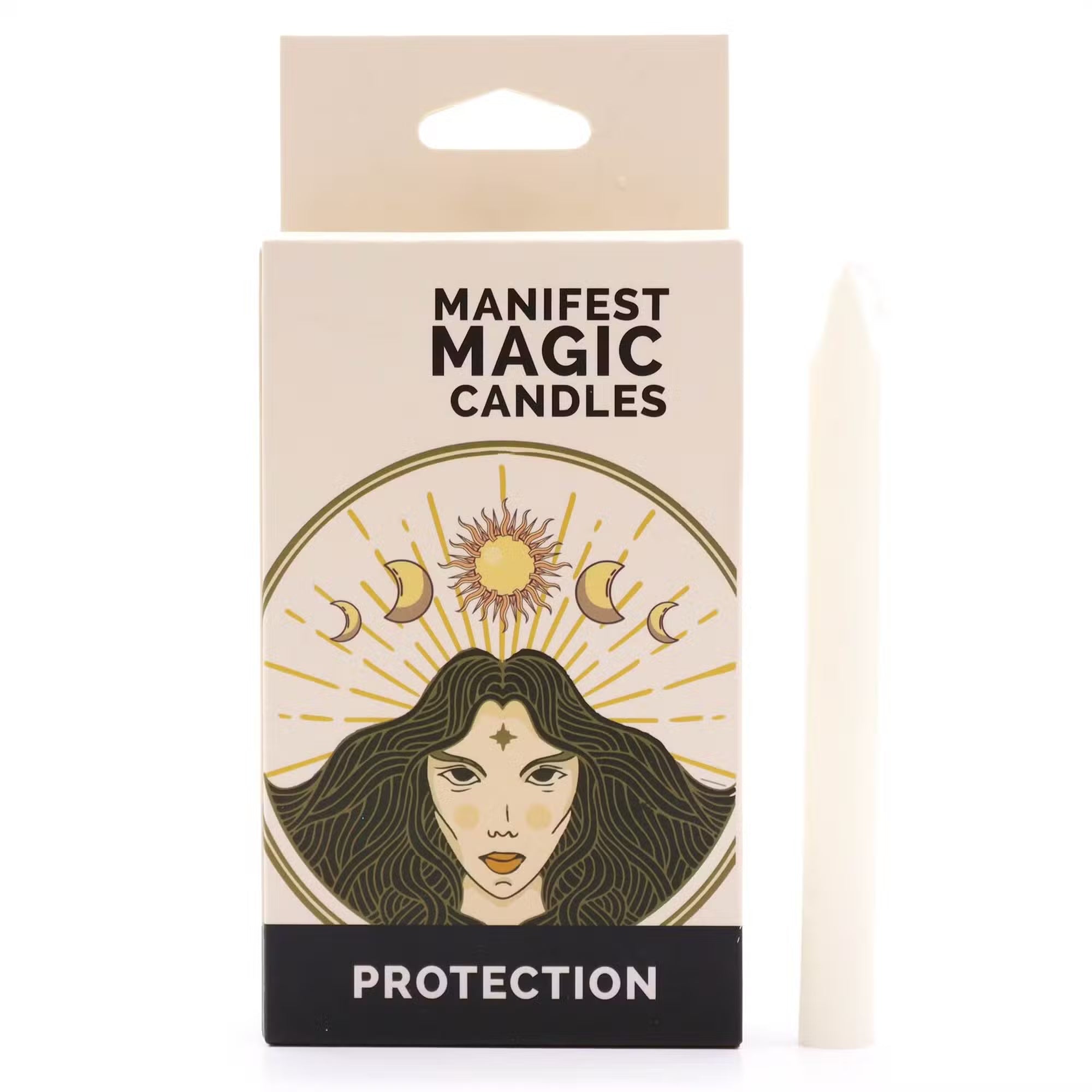 Rituálne sviečky Manifest Magic Ochrana, ivory balenie
