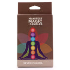 Rituálne sviečky Manifest Magic Sedem čakier, balenie