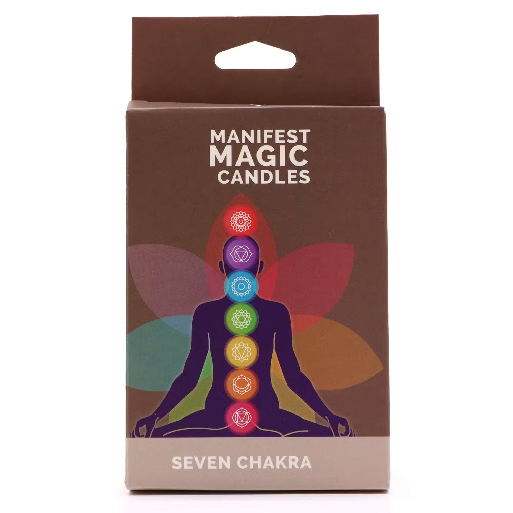 Rituálne sviečky Manifest Magic Sedem čakier, balenie