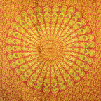 Sarong Mandala oranžovo-limetkový, rozprestretý mandalový vzor