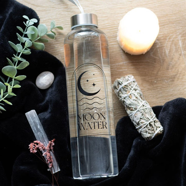 Sklenená Fľaša na vodu - Moon Water / Mesačná voda