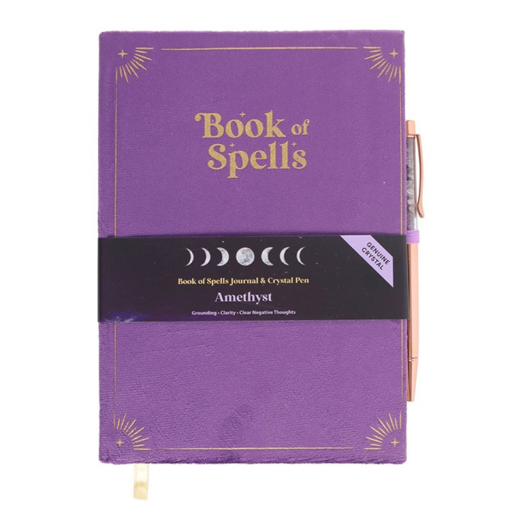Book of Spells – fialový zamat, detail